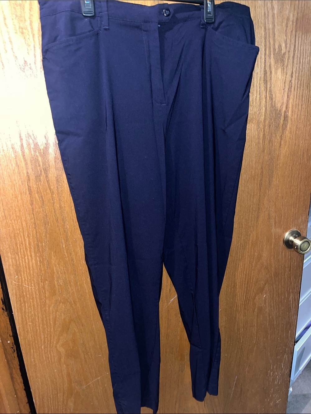 bill blass Women's Navy Straight-Leg Trousers